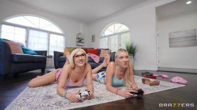 Nerdy young blonde has other planes with her sister's new boyfriend on girlsporntube.one