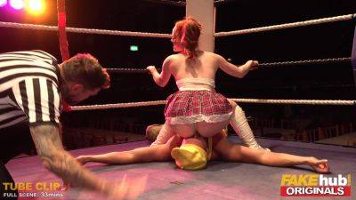 Redhead schoolgirl Ella Hughes rock inches in crazy Wrestling show - Britain on girlsporntube.one