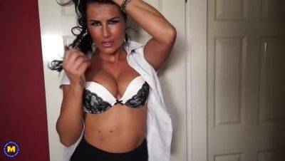 British MILF Katie K with Big Tits and Stockings - Solo Play - Britain on girlsporntube.one