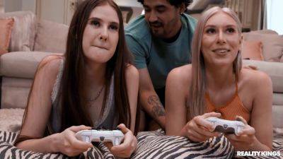 Gamer Roomie Cucks GF Athena Heart & Rico Hernandez in HD Lesbian Realness on girlsporntube.one