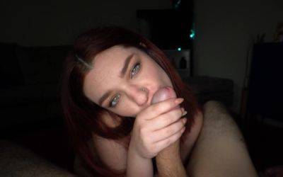 Redhead throats the big dick while moaning for harsh sex on girlsporntube.one