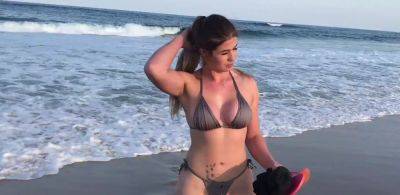 Blonde girl on the beach having sex with her fan on girlsporntube.one