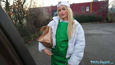 Blonde Waitress Public Blowjob on girlsporntube.one