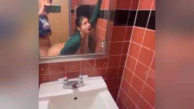 Fucked Big Titty Teen On A Public Toilet on girlsporntube.one