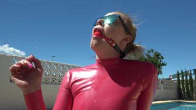 Ukcutegirl Ball Gagged Drooling Over Latex Dress P on girlsporntube.one