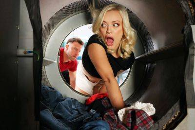 Blonde stuck in laundrymachine and will do anything for help on girlsporntube.one