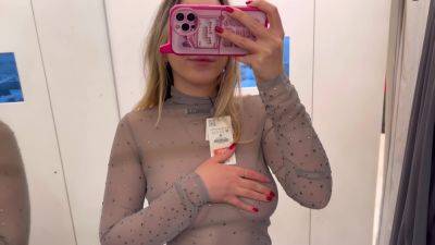 See Through Dresses Try On Haul In The Changing Room 18+ on girlsporntube.one