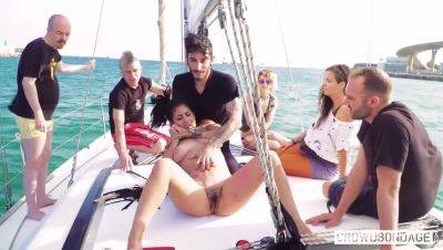 First Time BDSM Action: Spanish Aisha's Big Tit Threesome on a Boat - Spain on girlsporntube.one