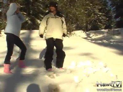 Snow angels flashing the camera on girlsporntube.one