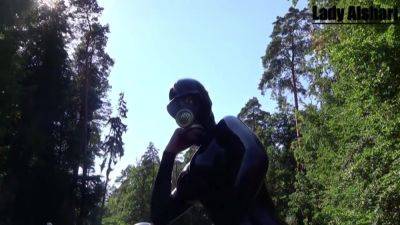 Shiny Gasmask Walk on girlsporntube.one