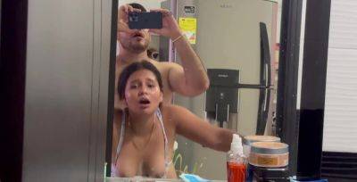 Morning sex in the bathroom with a thicc and teeny Latina on girlsporntube.one