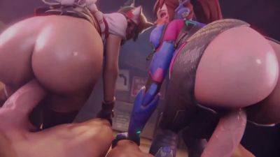 3D Porn Compilation: Sexy Big-assed D.va & Kiriko From Overwatch Get Fucked Hard In All Holes on girlsporntube.one