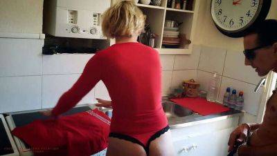 Lustful Mother-In-Law, Karina, Cleans in Lingerie to Tempt Her Step-Son, Fredo on girlsporntube.one