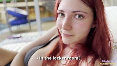 Redhead Stranger Gives Intense Blowjob and Ride in Locker Room - LikaBusy on girlsporntube.one