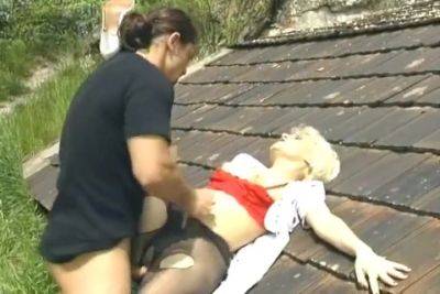 A Stunning German Blonde Gets Banged On The Roof - Germany on girlsporntube.one