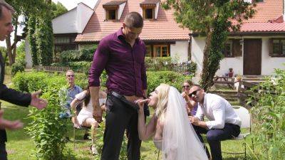 Aroused blonde bride turns wedding party in hard perversions on girlsporntube.one