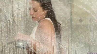 Abigail Mac Pressing her Tits on the Shower Cabin - Digitaldesire on girlsporntube.one