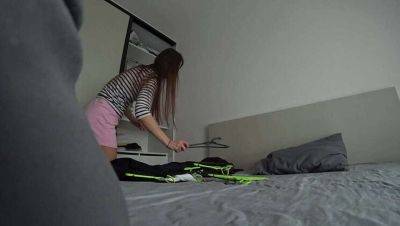 Wife and Friend, Enjoying Themselves on the Bed While Husband Works! Genuine Cheating Action on girlsporntube.one