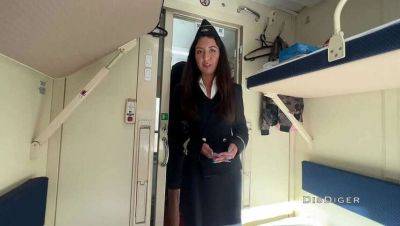 Seduced the Train Conductor: Public Sex with a Teen Stewardess on girlsporntube.one