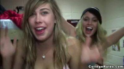 Teens get wild at sister Streak's party with softcore and tan lines on girlsporntube.one