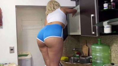 I caught my StepMom in sports shorts, cleaning the kitchen. Her big, curvaceous ass has me hooked. on girlsporntube.one