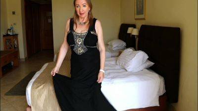 Elegant Intrigue: Busty Gilf Mariaolds Black Dress And Stockings Mystery on girlsporntube.one