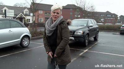 Short Hair British MILF Flashing and Pissing all Over Town for UK-Flashers - Britain on girlsporntube.one