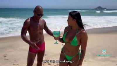 Wild encounter with a Brazilian fan leading to rough sex - Mariana Martix and Mark Butt's Hot Beach Encounter - Brazil on girlsporntube.one