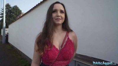 Public Agent: He Generously Pays for a Peek at Her Impressive Natural Bosoms on girlsporntube.one