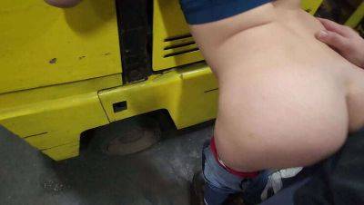 Passionate encounter: Co-worker gets rough, Creampie filled doggystyle on the forklift on girlsporntube.one