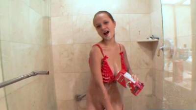 Teen Paris Milan in Shower on girlsporntube.one