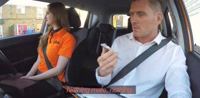 Fake Driving School Her ginger bush if fucked and jizzed on on girlsporntube.one