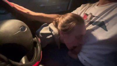 Blonde Amateur Gets Creampie in Car - POV Blowjob While Driving on girlsporntube.one