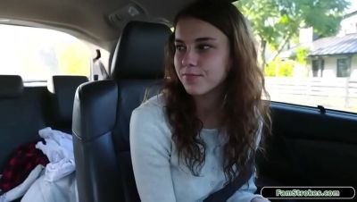 19-Year-Old Brunette Stepdaughter Ellie Eilish Sucks Stepdad for a Car - Teen Blowjob on girlsporntube.one