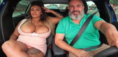 Luana Lima with her big balloon breasts in the car took a dick in the ass on girlsporntube.one