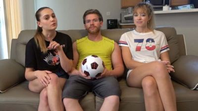 Hot Strip Soccer Game Turns into Pool Threesome with Aften Opal and River Lynn on girlsporntube.one