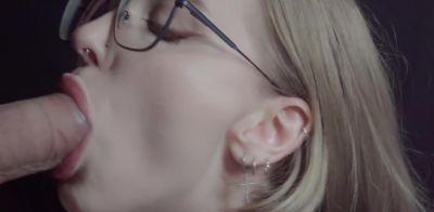 Close Up: Blowjob from Moaning Schoolgirl Pulsating Cock Cum in Mouth on girlsporntube.one